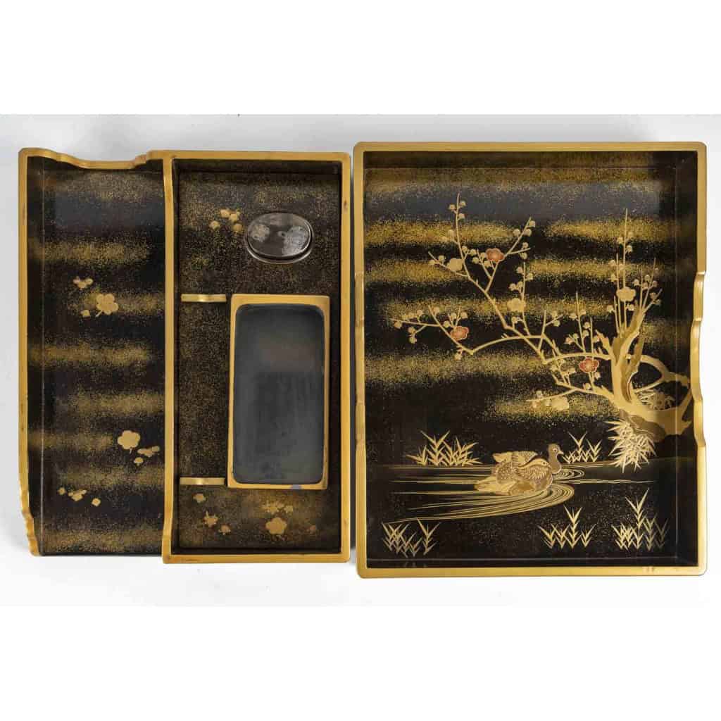 Suzuri bako (écritoire japonais en laque or et argent 10