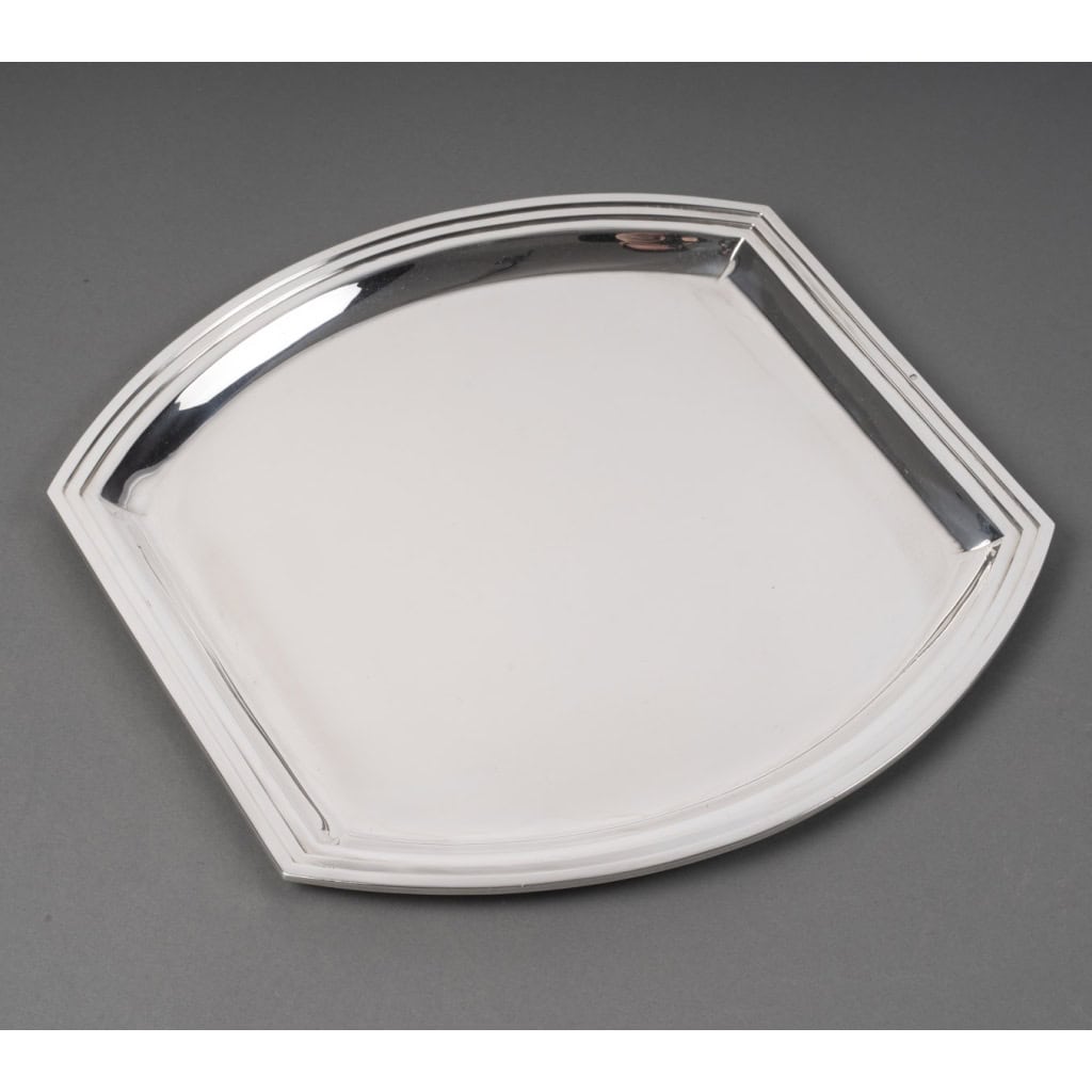 RAVINET D'ENFERT – Square dish in solid silver, ART DECO period 3