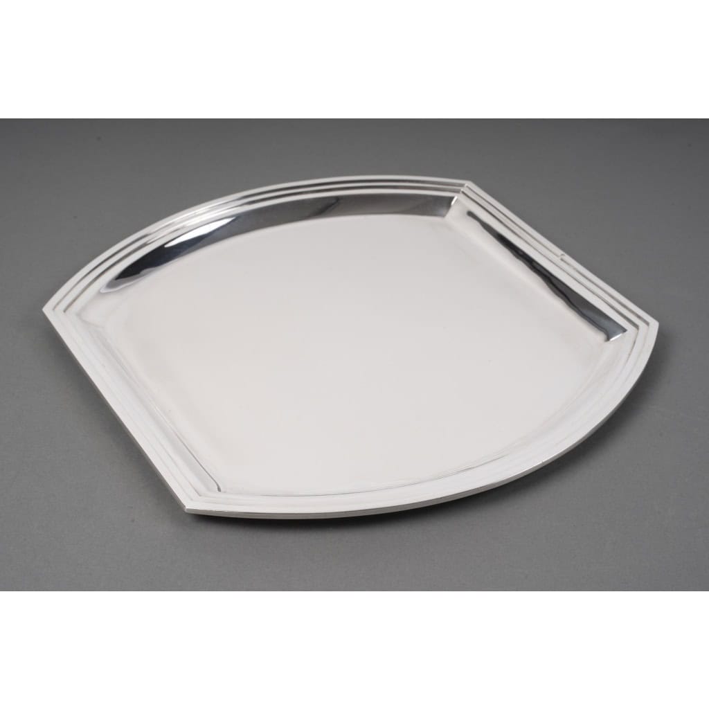 RAVINET D'ENFERT – Square dish in solid silver, ART DECO period 6