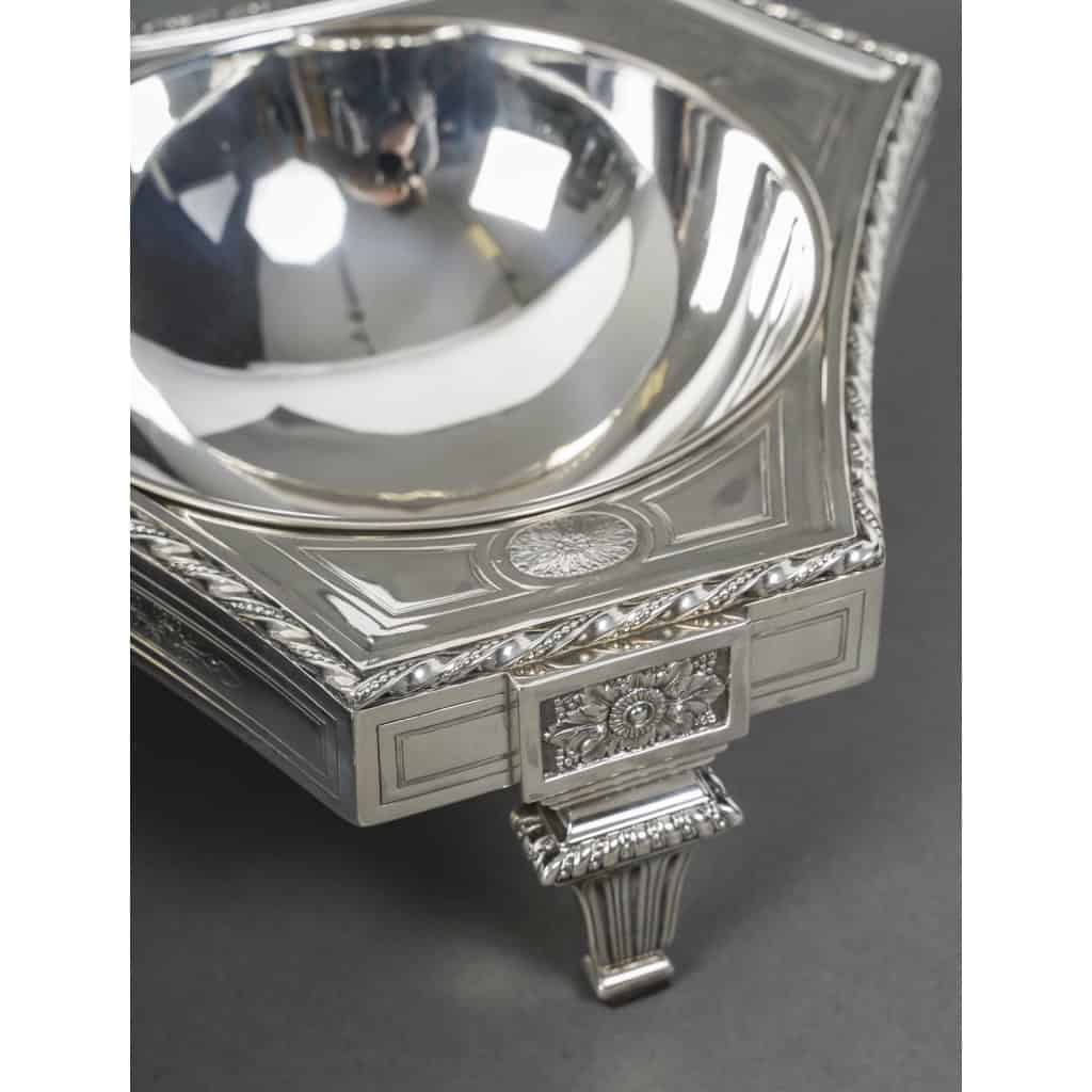 BOIN TABURET – THREE-PART CENTERPIECE IN FINE SOLID SILVER XIXand 21