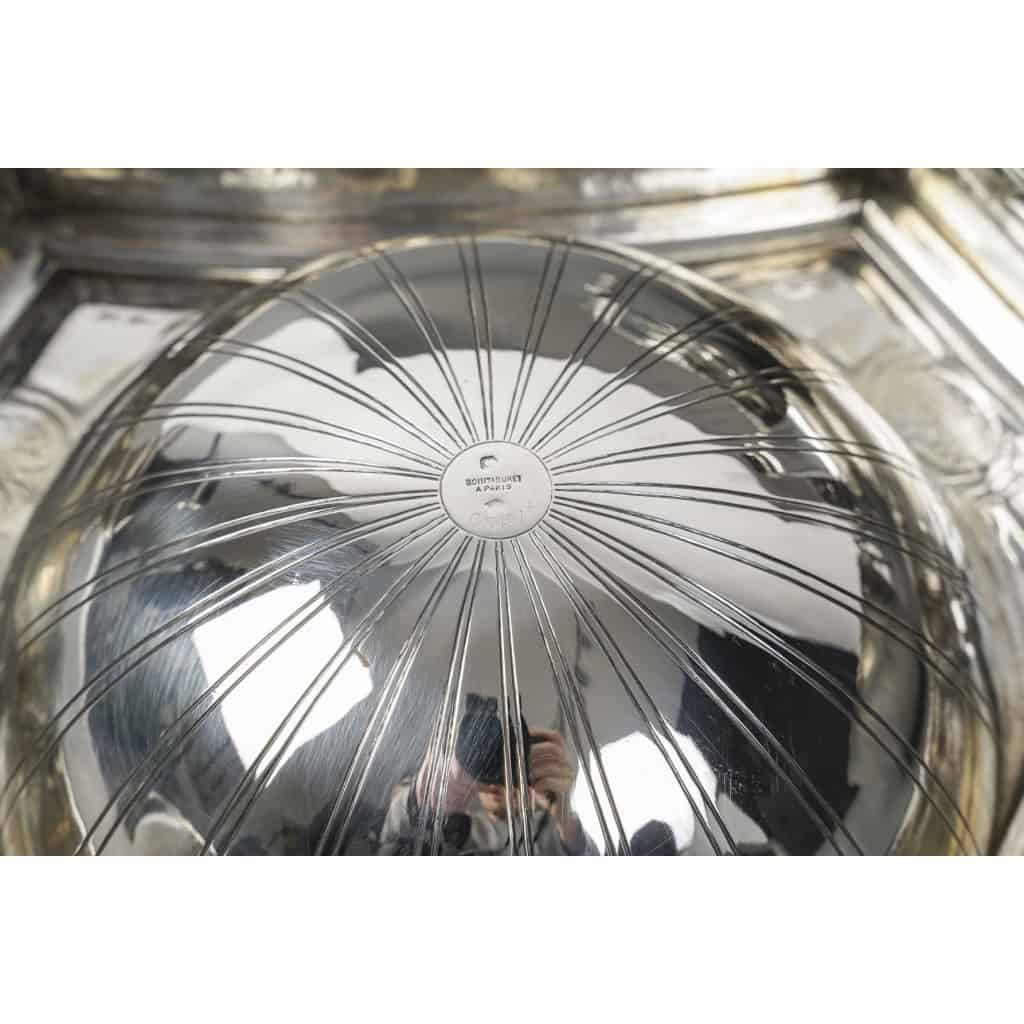 BOIN TABURET – THREE-PART CENTERPIECE IN FINE SOLID SILVER XIXand 7