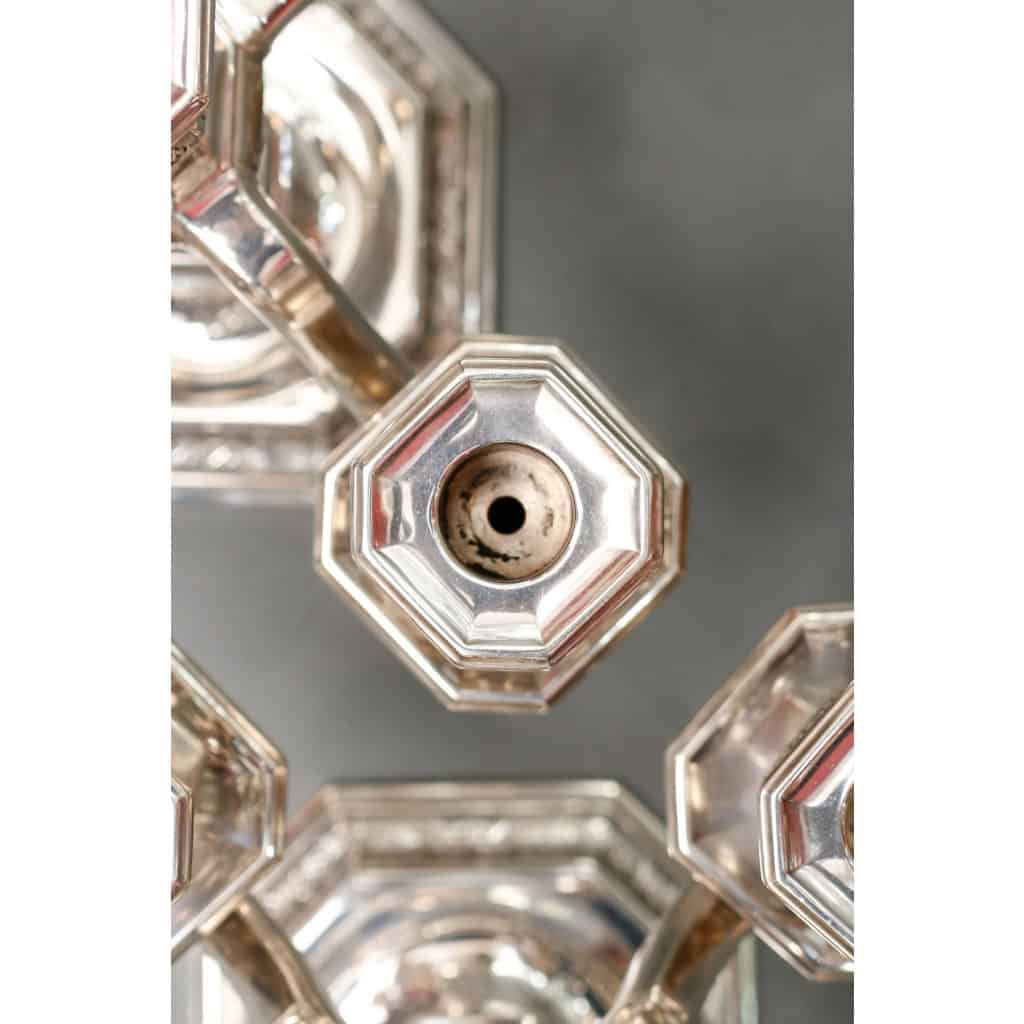 TETARD Frères – Paire de candélabres bas en argent massif circa 1930 15