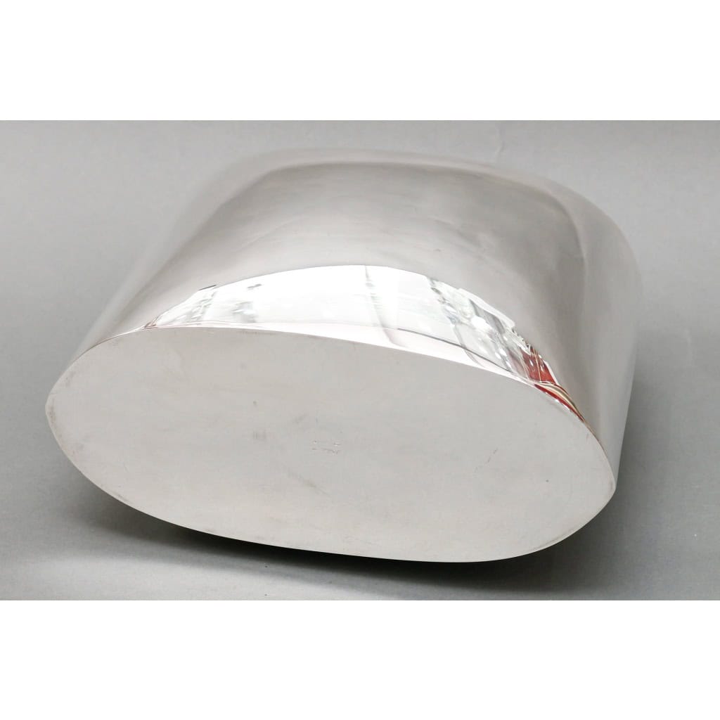 ORFEVRE DE VECCHI – Solid silver vase/cooler, Italian design, 1970 13