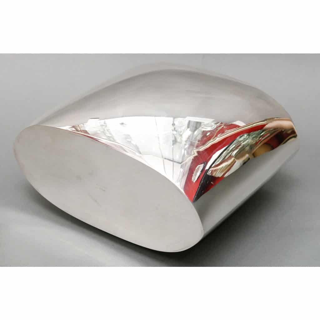 ORFEVRE DE VECCHI – Solid silver vase/cooler, Italian design, 1970 16