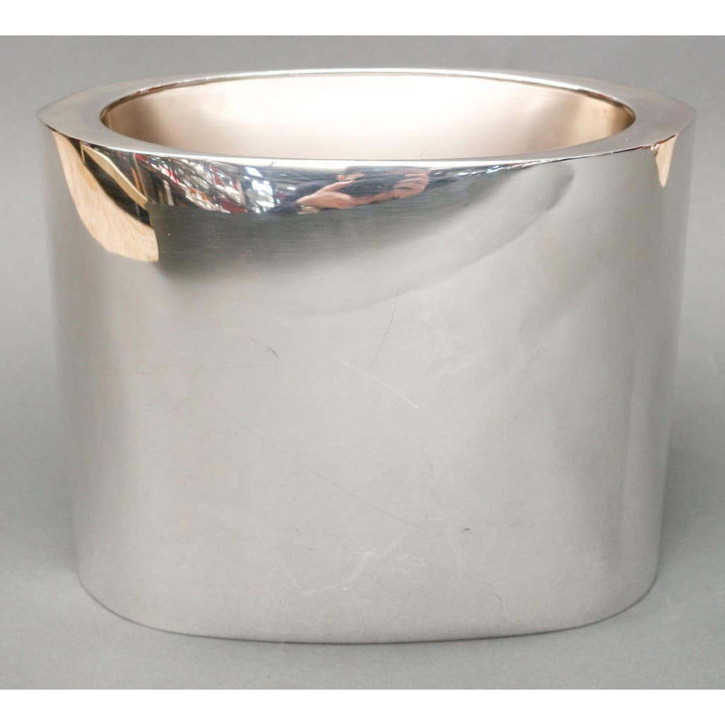 ORFEVRE DE VECCHI – Solid silver vase/cooler, Italian design, 1970 17