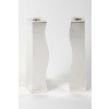 D. GARRIDO – Pair of solid silver candlesticks, constructivism, 22th century XNUMX