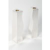 D. GARRIDO – Pair of solid silver candlesticks, constructivism, 23th century XNUMX