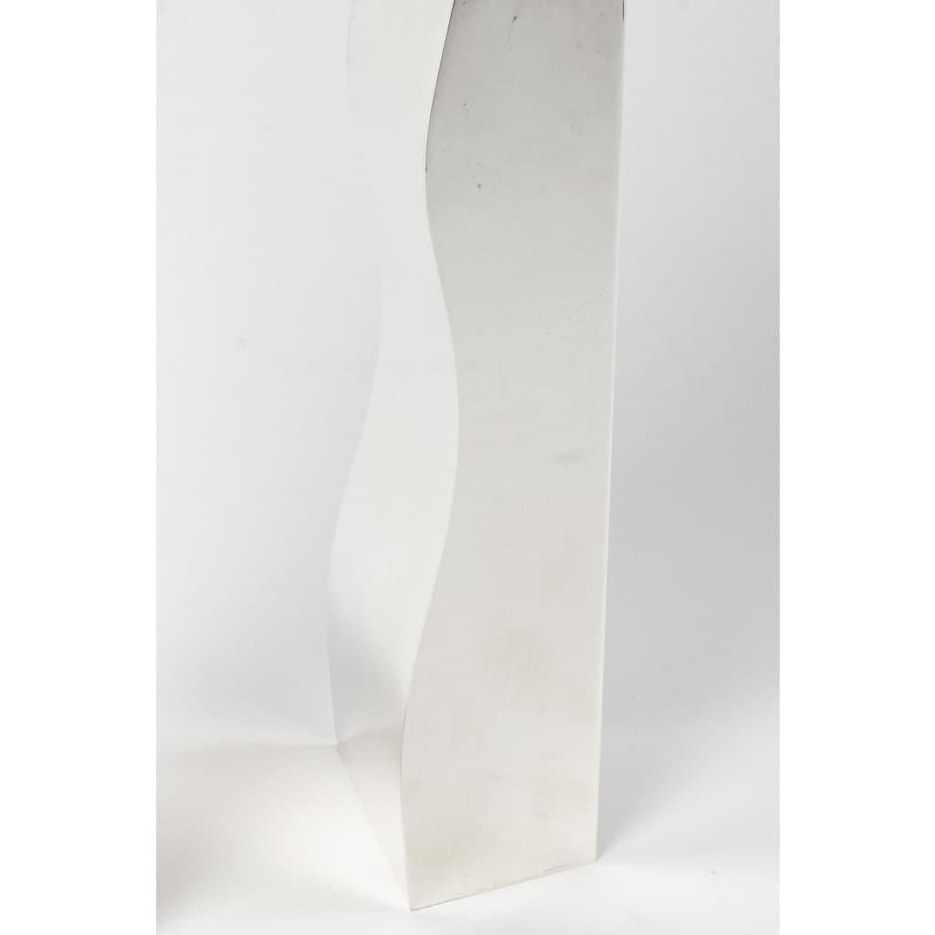 D. GARRIDO – Pair of solid silver candlesticks, constructivism, 6th century XNUMX