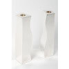D. GARRIDO – Pair of solid silver candlesticks, constructivism, 26th century XNUMX