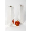 D. GARRIDO – Pair of solid silver candlesticks, constructivism, 27th century XNUMX