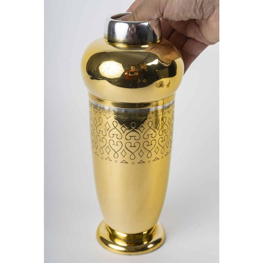 TETARD Frères – SHAKER en Vermeil XXe ART DECO 19