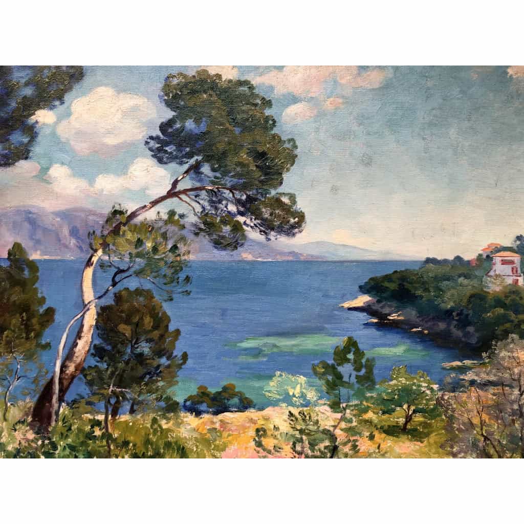 JAMET Henri Le Cap Ferrat en 1927 Huile sur toile signée et datée 1927 certificat d’authenticité 8
