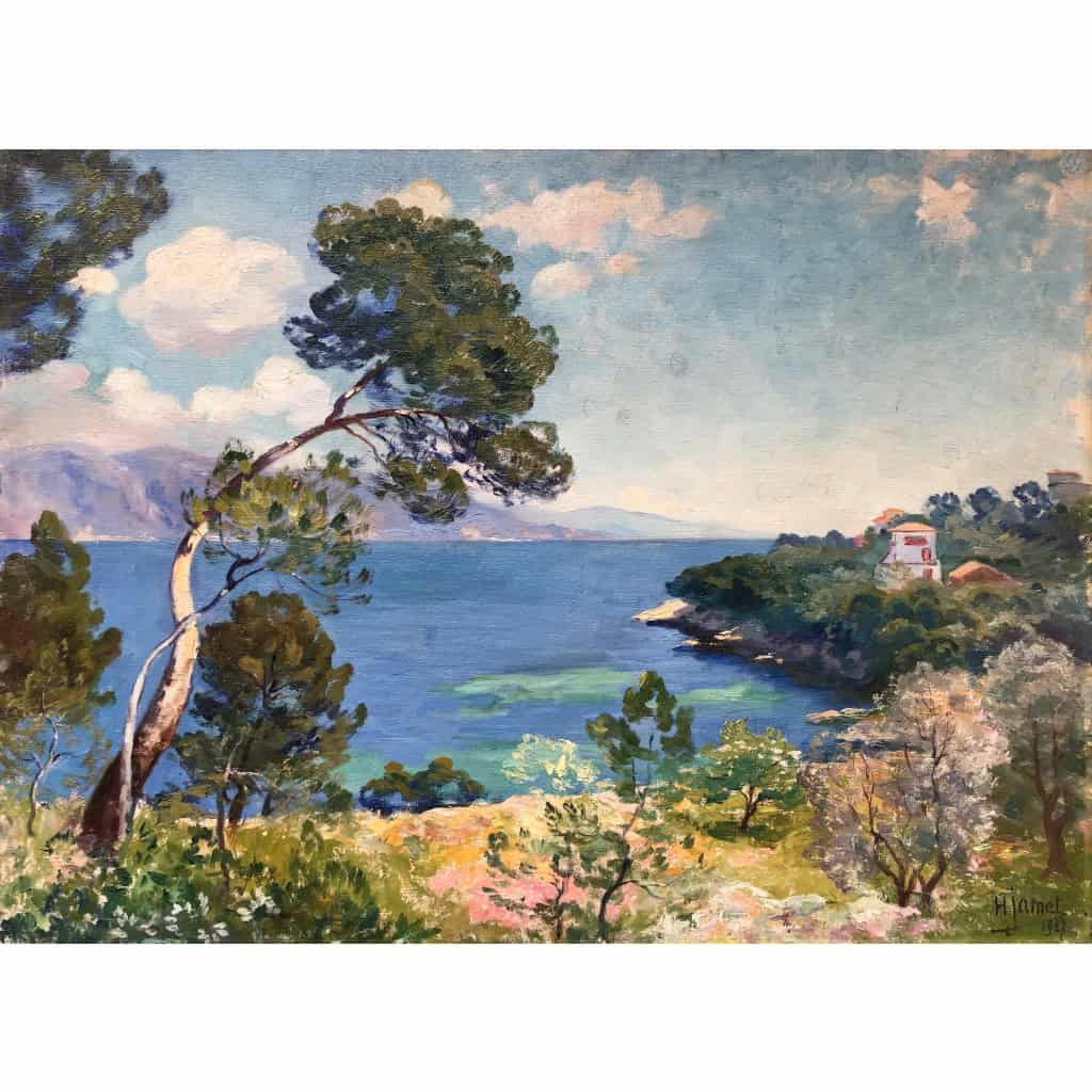 JAMET Henri Le Cap Ferrat en 1927 Huile sur toile signée et datée 1927 certificat d’authenticité 5