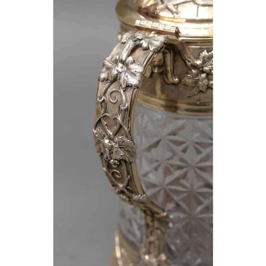 Goldsmith ODIOT - Cut crystal pitcher with vermeil frame XIXand 8