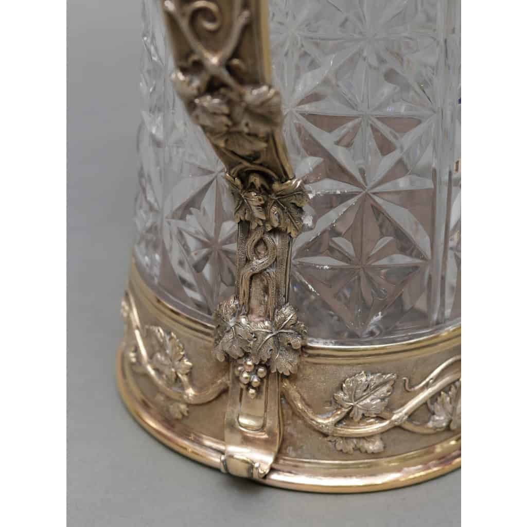 Goldsmith ODIOT - Cut crystal pitcher with vermeil frame XIXand 11
