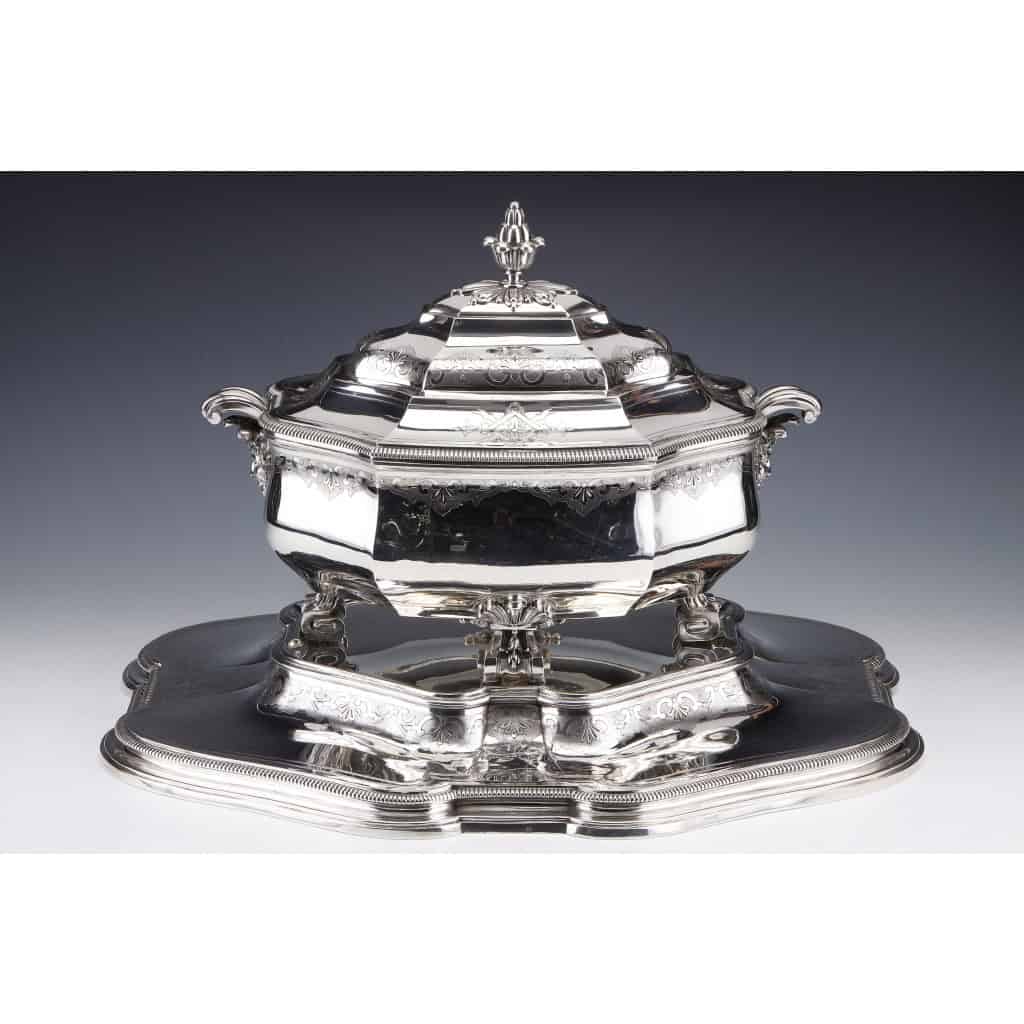 A. AUCOC – Important Fine Solid Silver Centerpiece XIXis 6