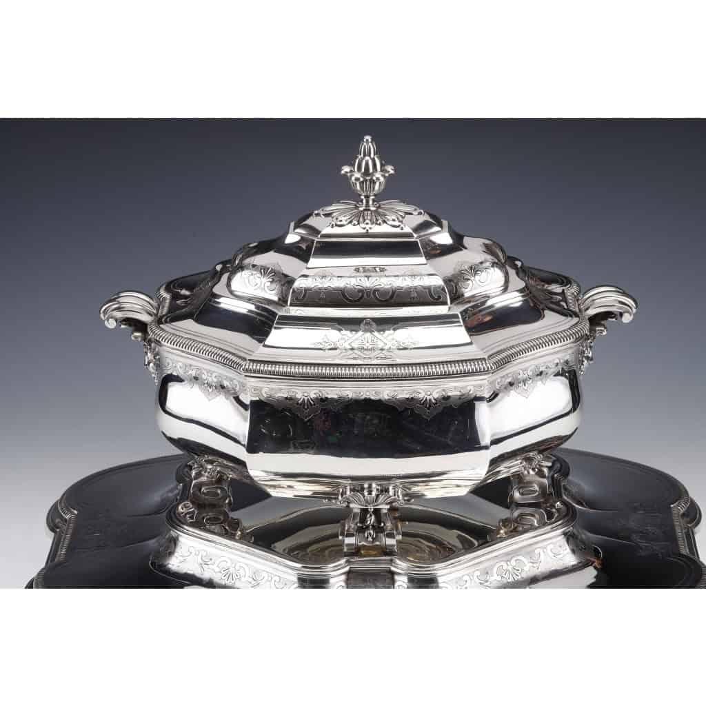 A. AUCOC – Important Fine Solid Silver Centerpiece XIXis 7