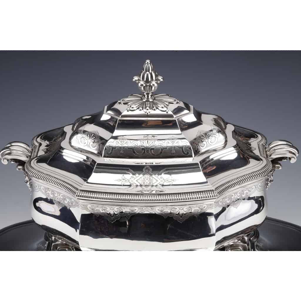 A. AUCOC – Important Fine Solid Silver Centerpiece XIXis 8