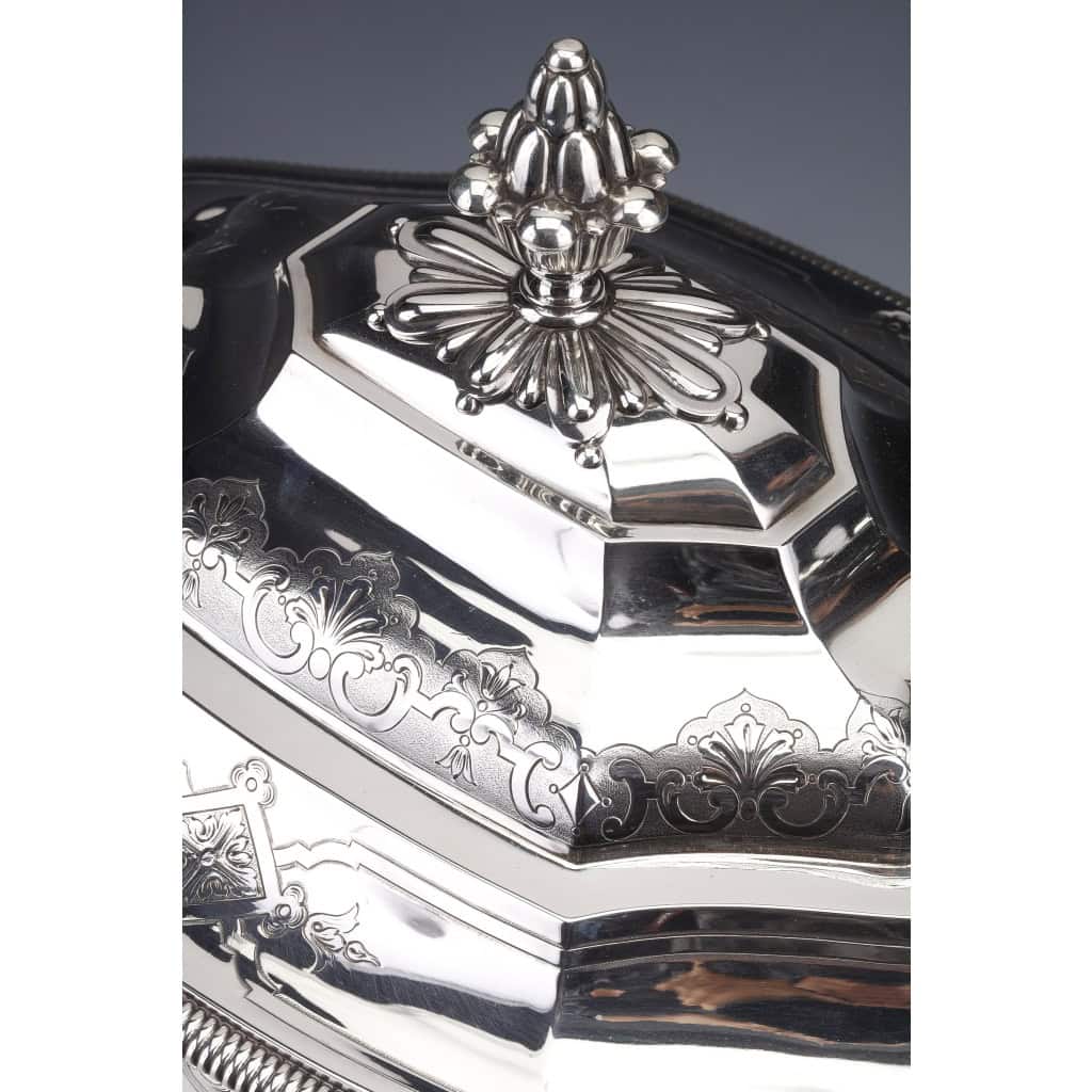 A. AUCOC – Important Fine Solid Silver Centerpiece XIXis 14