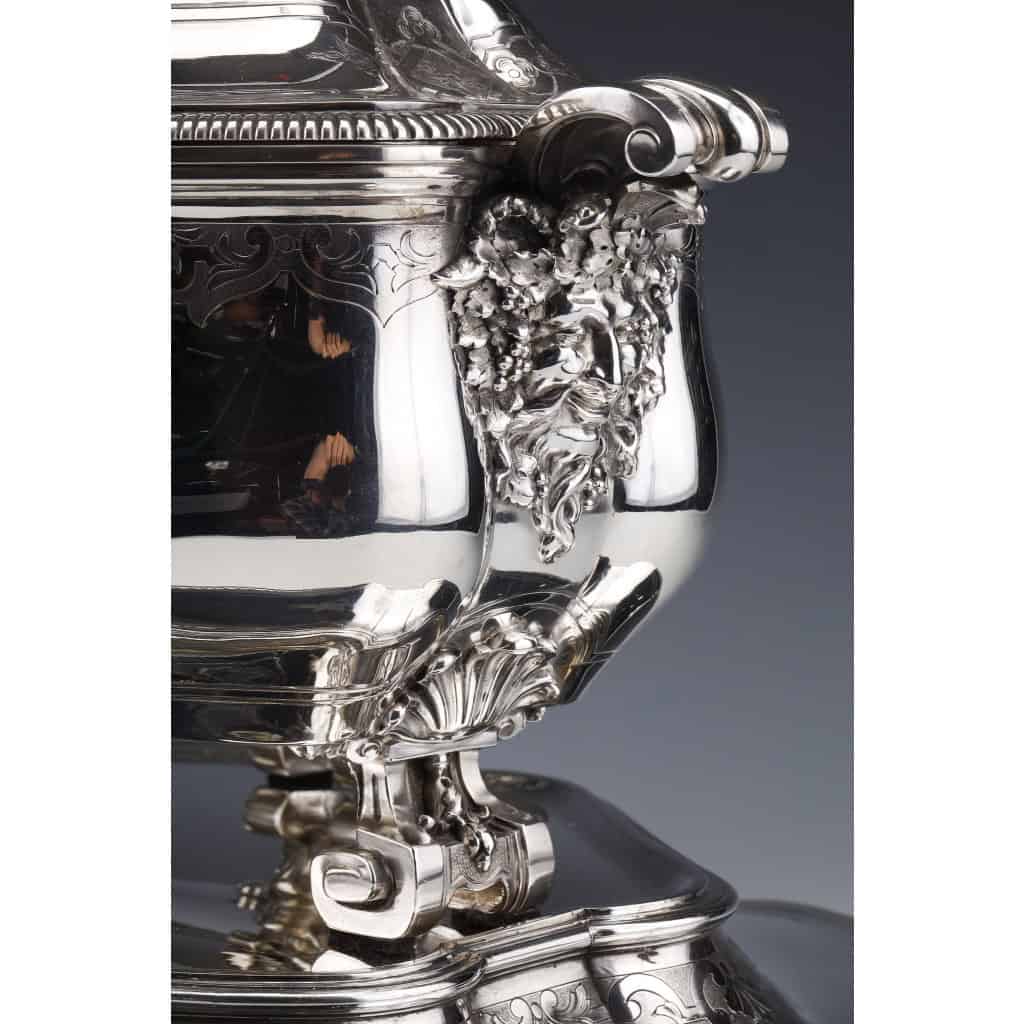 A. AUCOC – Important Fine Solid Silver Centerpiece XIXis 15