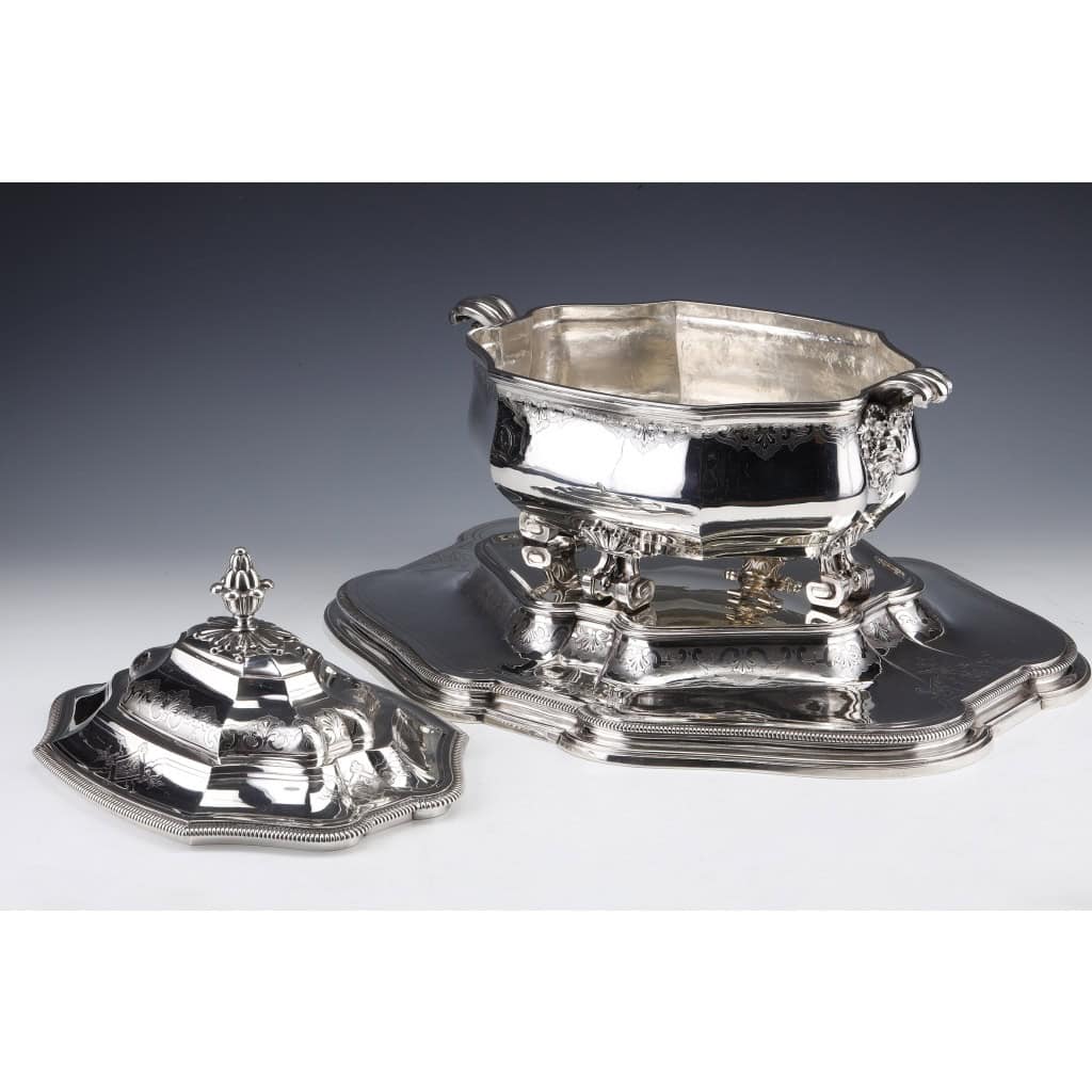 A. AUCOC – Important Fine Solid Silver Centerpiece XIXis 20