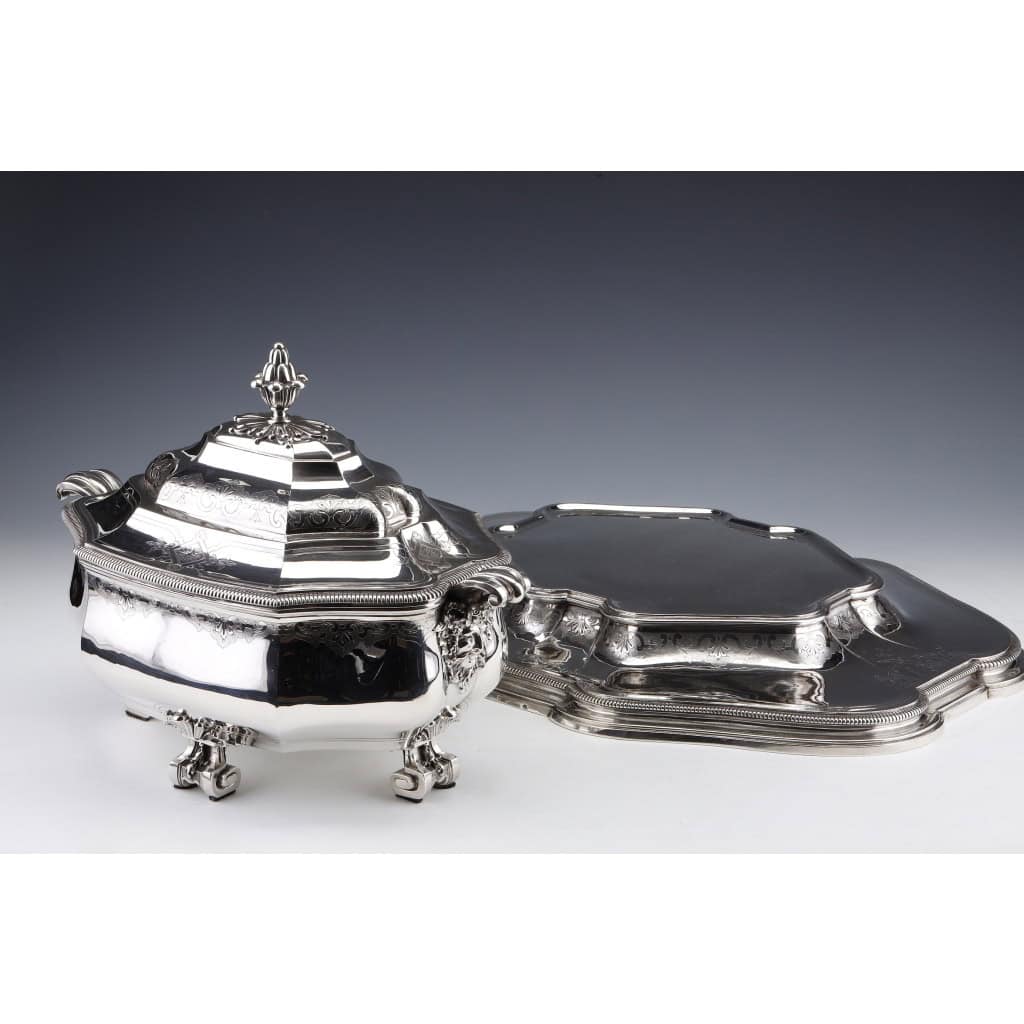 A. AUCOC – Important Fine Solid Silver Centerpiece XIXis 21