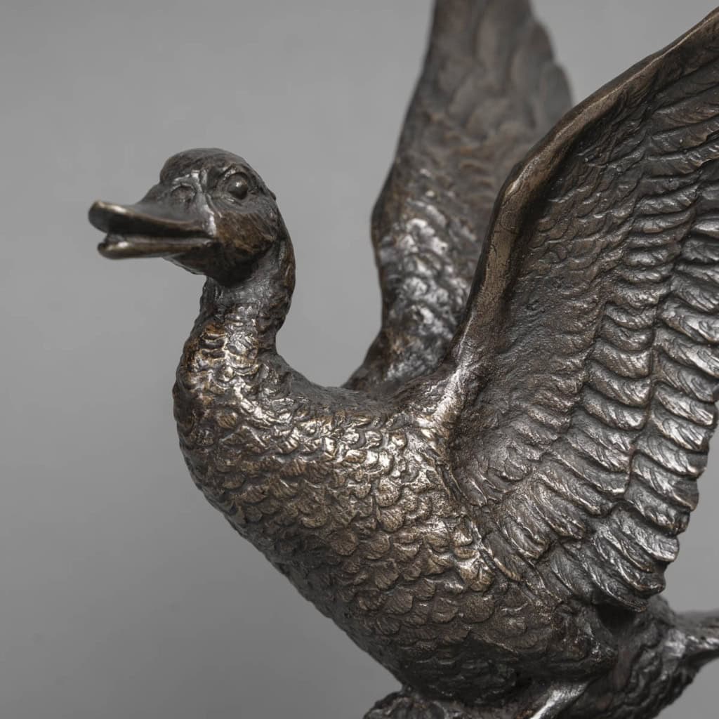 Sculpture – L’ Envol Du Canard , Irénée Félix René Rochard (1906-1984) – Bronze 4