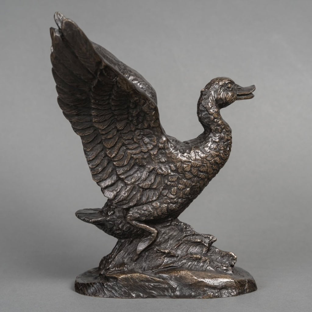 Sculpture – L’ Envol Du Canard , Irénée Félix René Rochard (1906-1984) – Bronze 7