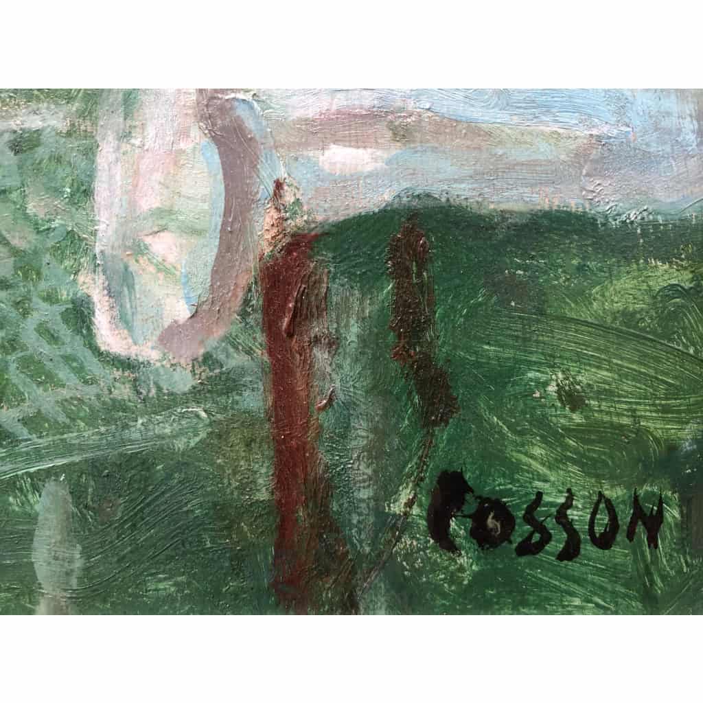 COSSON Marcel Peinture 20è Le déjeuner à la campagne Huile Panneau Signée Certificat d’Authenticité 9