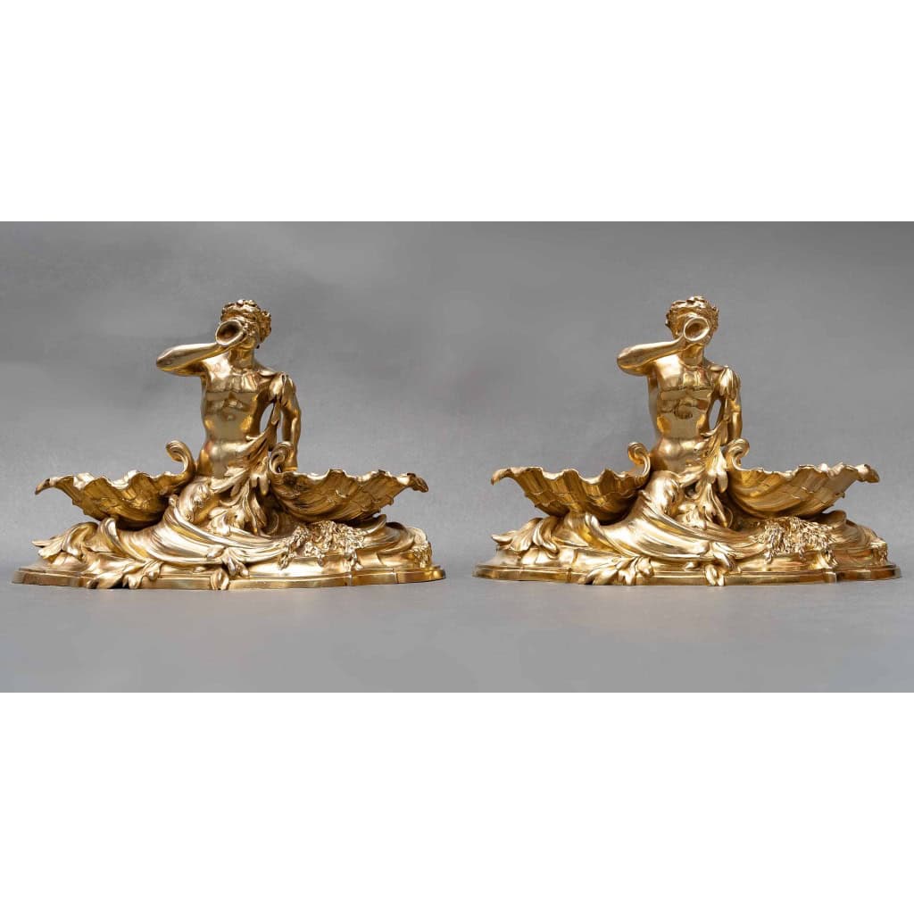 Maison BOUDET – Exceptional Pair of Silver-Gilt Salt Cellars XIXand 3