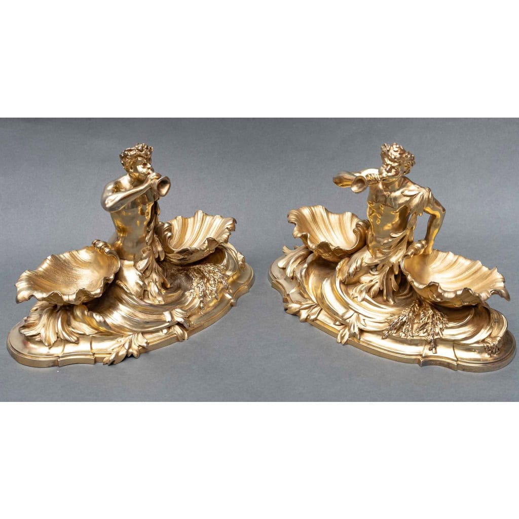Maison BOUDET – Exceptional Pair of Silver-Gilt Salt Cellars XIXand 8