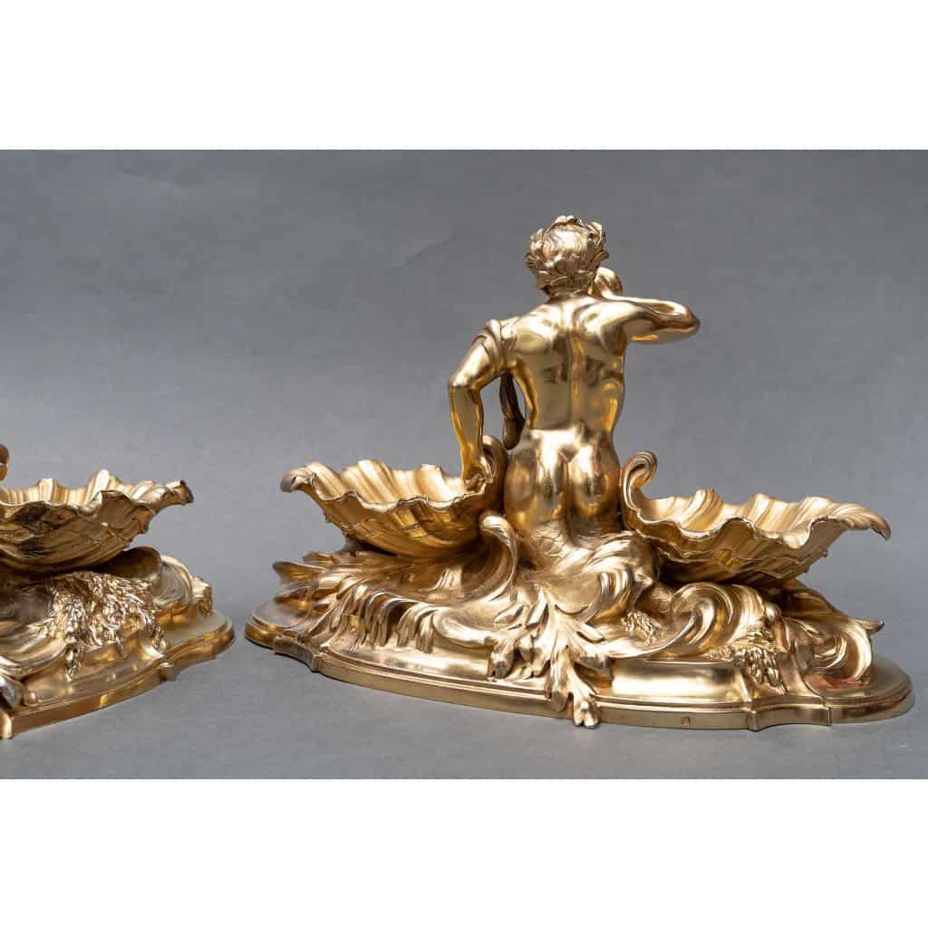 Maison BOUDET – Exceptional Pair of Silver-Gilt Salt Cellars XIXand 15