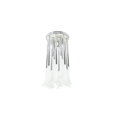 Lustre en verre de Murano et métal chromé. Années 1970. LS6044689I