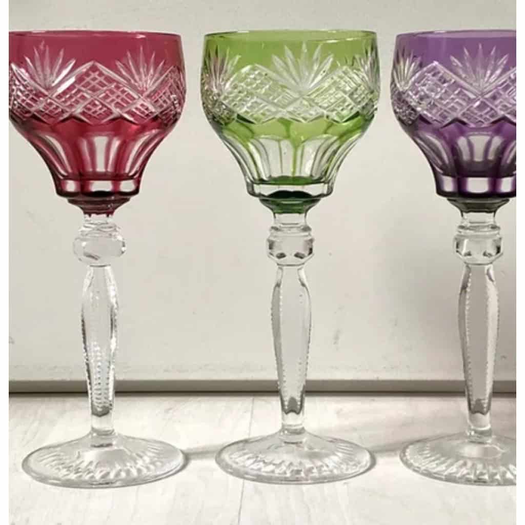 GRANDS VERRES DE COULEUR ROEMER. cristallerie Val Saint Lambert 9