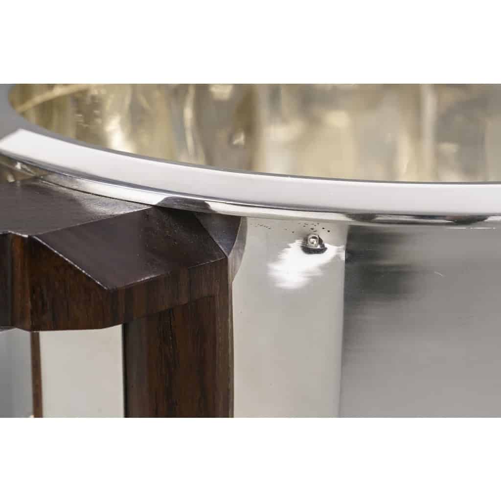 PUIFORCAT – “Bayonne” Champagne bucket in solid silver ART DECO 20