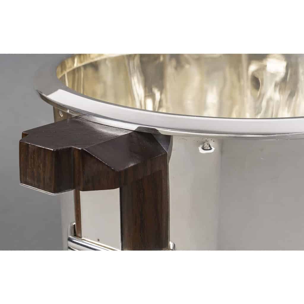 PUIFORCAT – “Bayonne” Champagne bucket in solid silver ART DECO 21