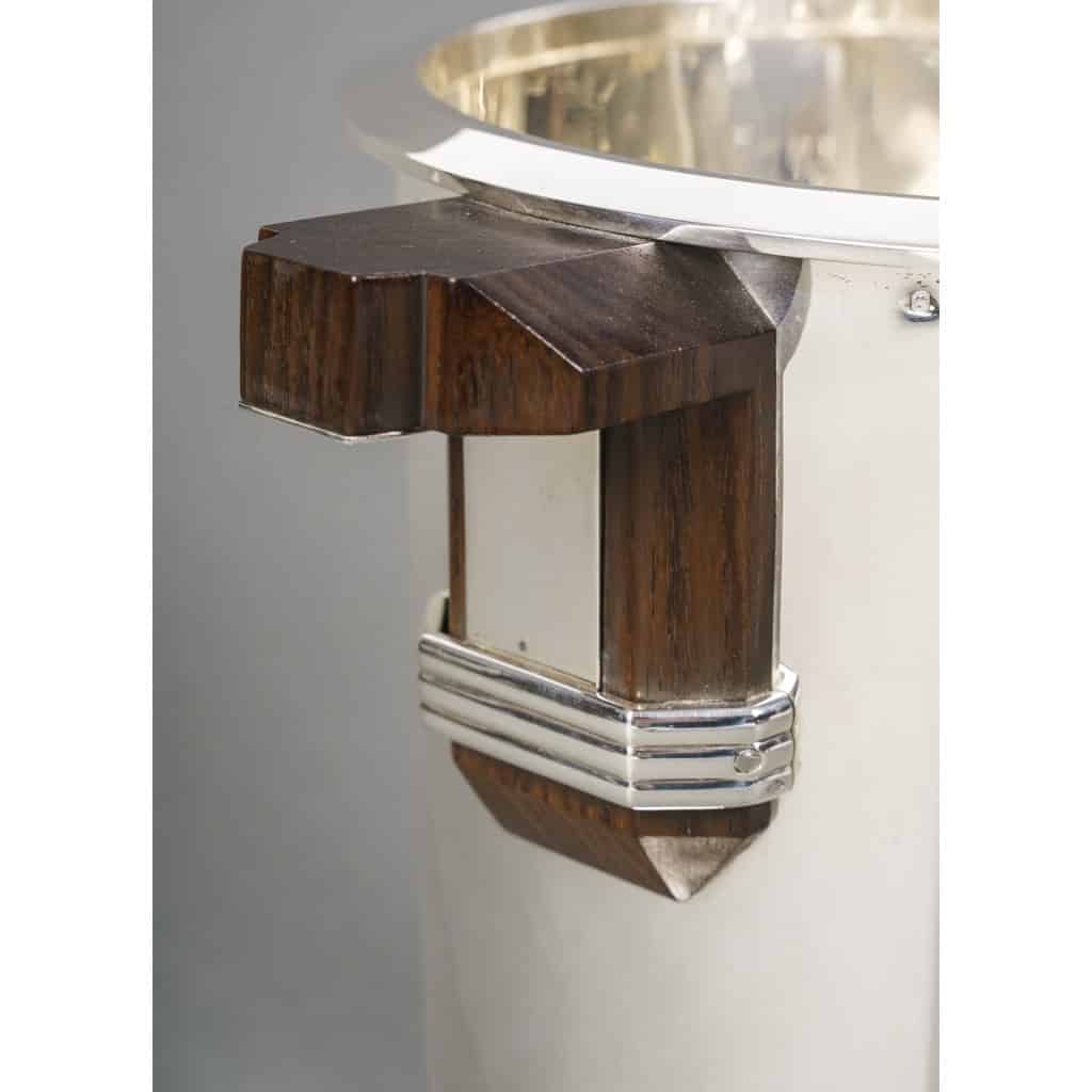 PUIFORCAT – “Bayonne” Champagne bucket in solid silver ART DECO 10