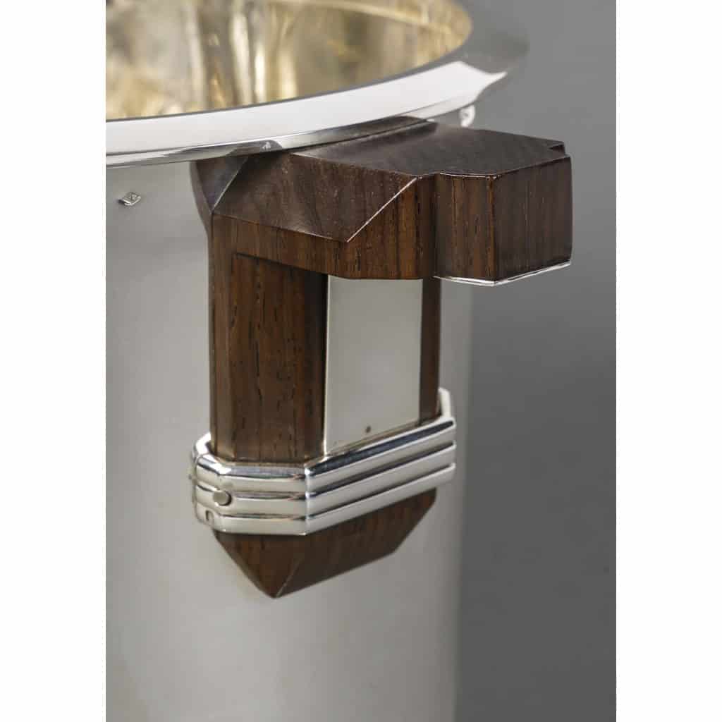 PUIFORCAT – “Bayonne” Champagne bucket in solid silver ART DECO 11