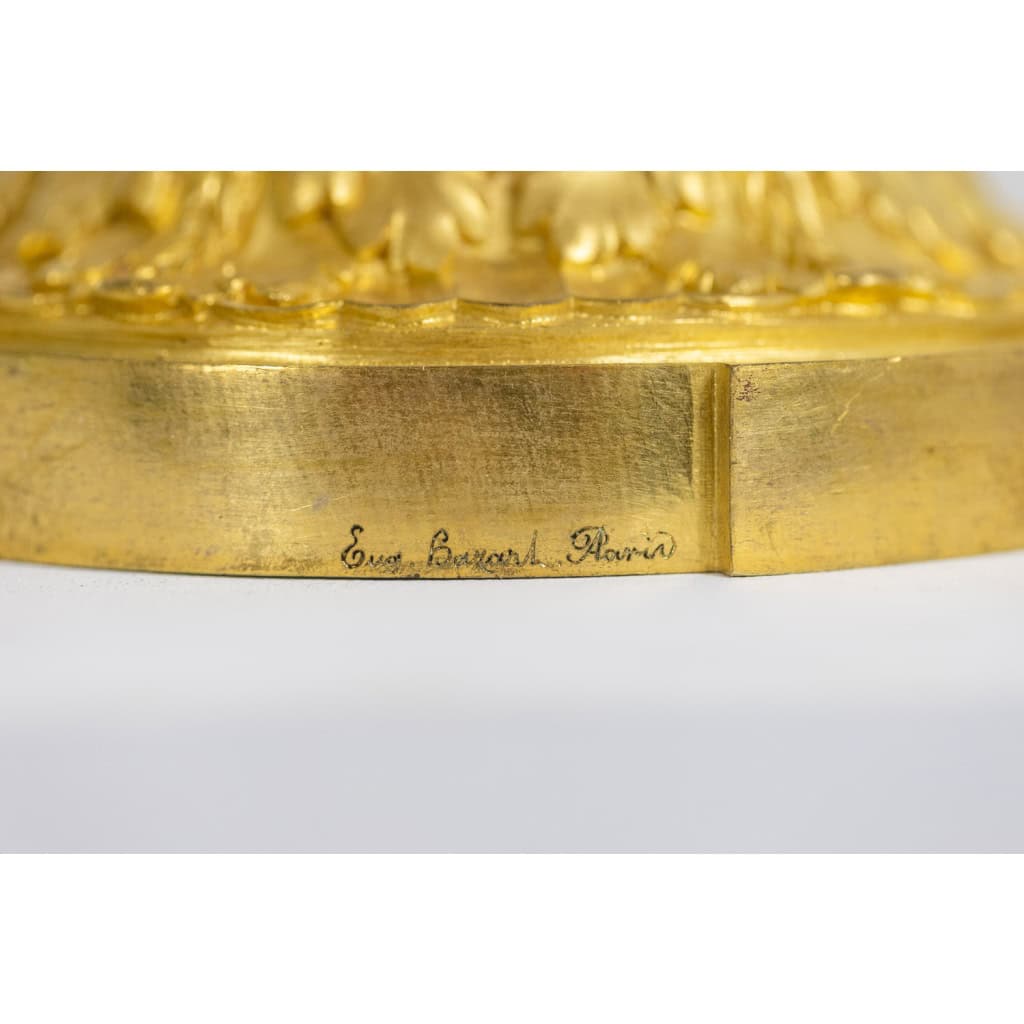 Eugène Bazart Paris. Gilded bronze hot water bottle lamp. Circa 1880. LS60331509G 11