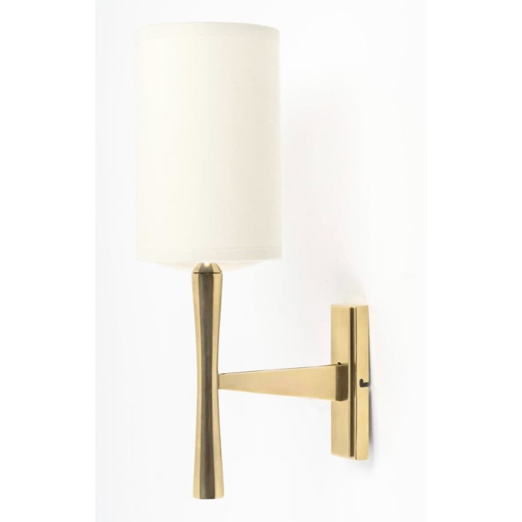 1960 Pair of gilded bronze wall lights from Maison Roche 6