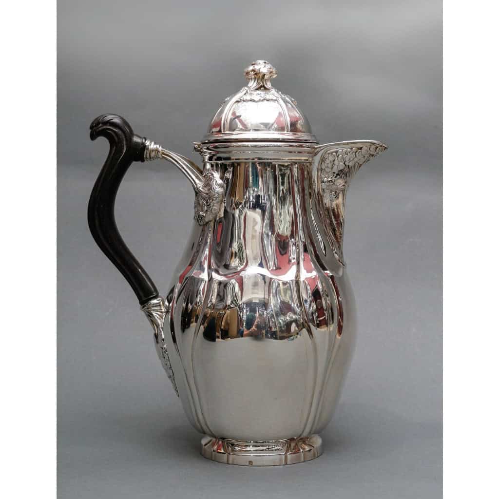 LELIÈVRE (Eugène-Alfred) – Cafetière en argent Massif TIFFANY circa 1880 ART NOUVEAU 5