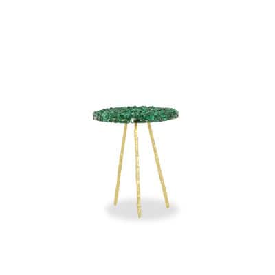 Guéridon en malachite et métal doré. Travail contemporain. LS59992 168J