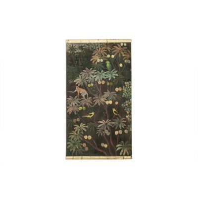 Toile peinte représentant des animaux sur un fond exotique. Contemporain.LS61281089I 3