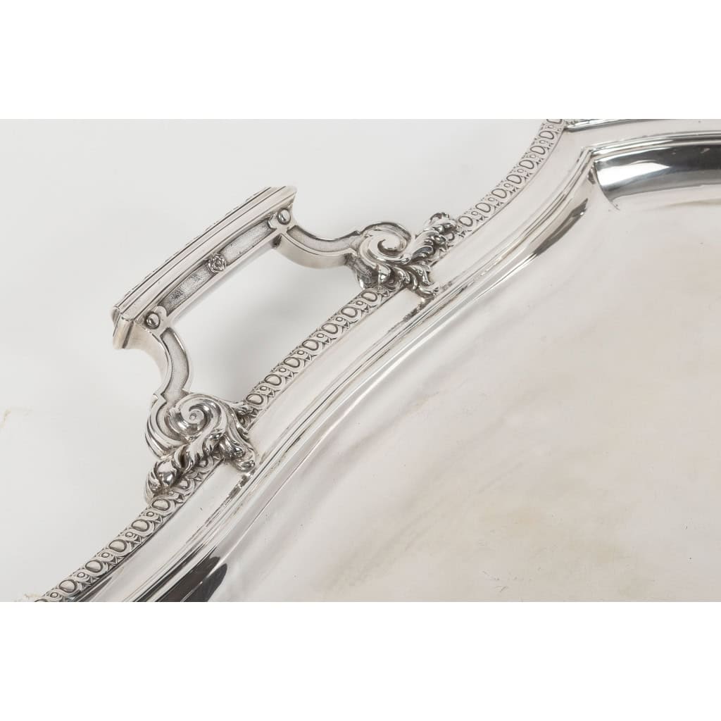 D. ROUSSEL – Plateau en argent massif rectangulaire Circa 1880 4