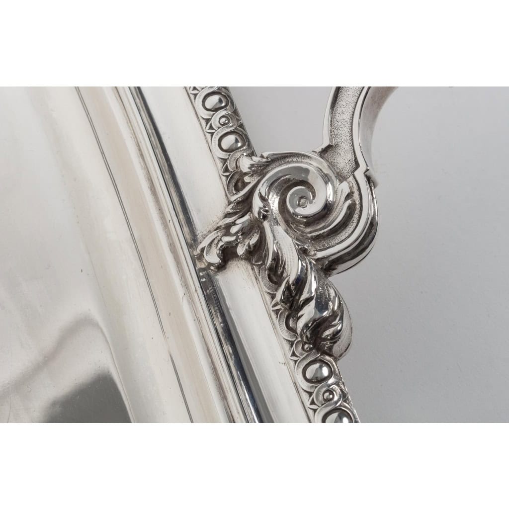 D. ROUSSEL – Plateau en argent massif rectangulaire Circa 1880 10