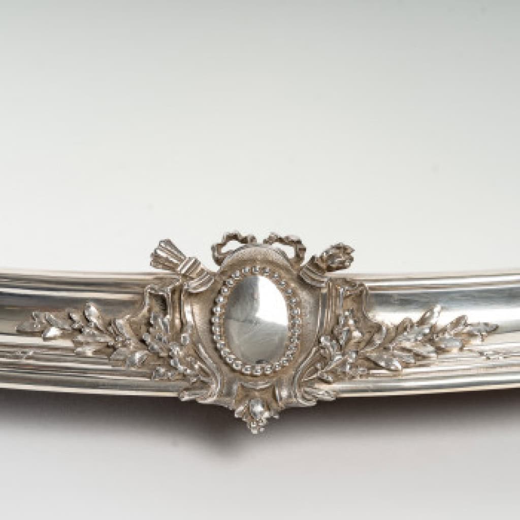 Orfèvre Tétard – Oval table centrepiece in solid silver XIXis 4