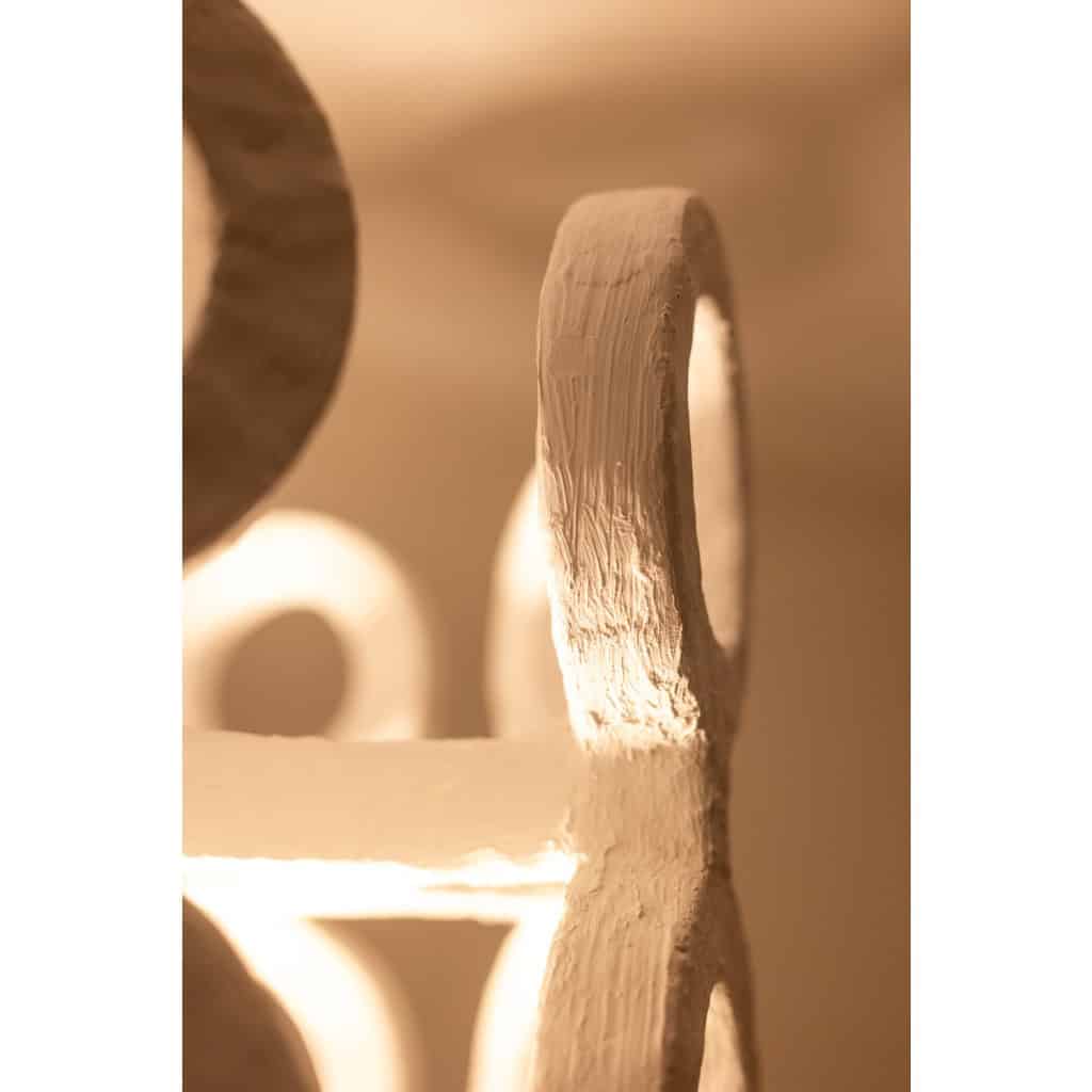 "Eye" lantern in plaster. Small series artist's work. 12