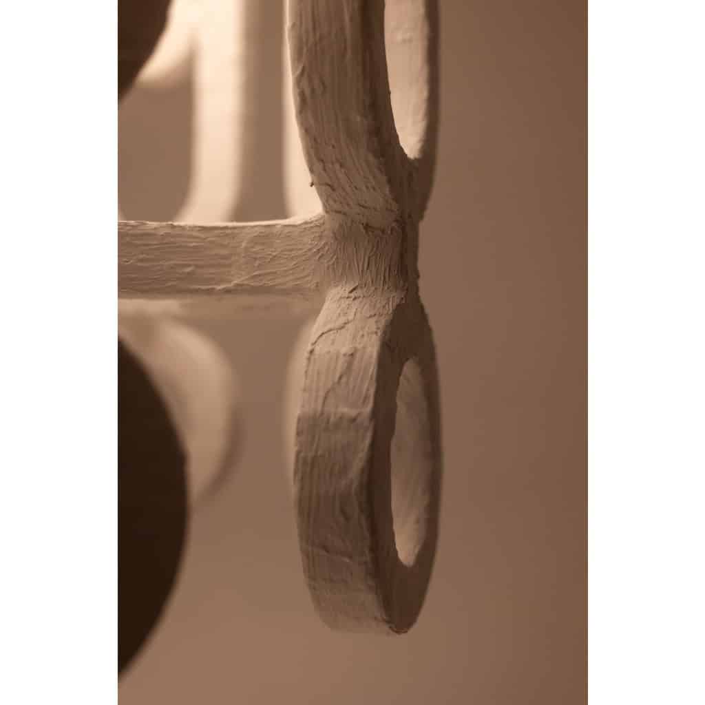 "Eye" lantern in plaster. Small series artist's work. 13
