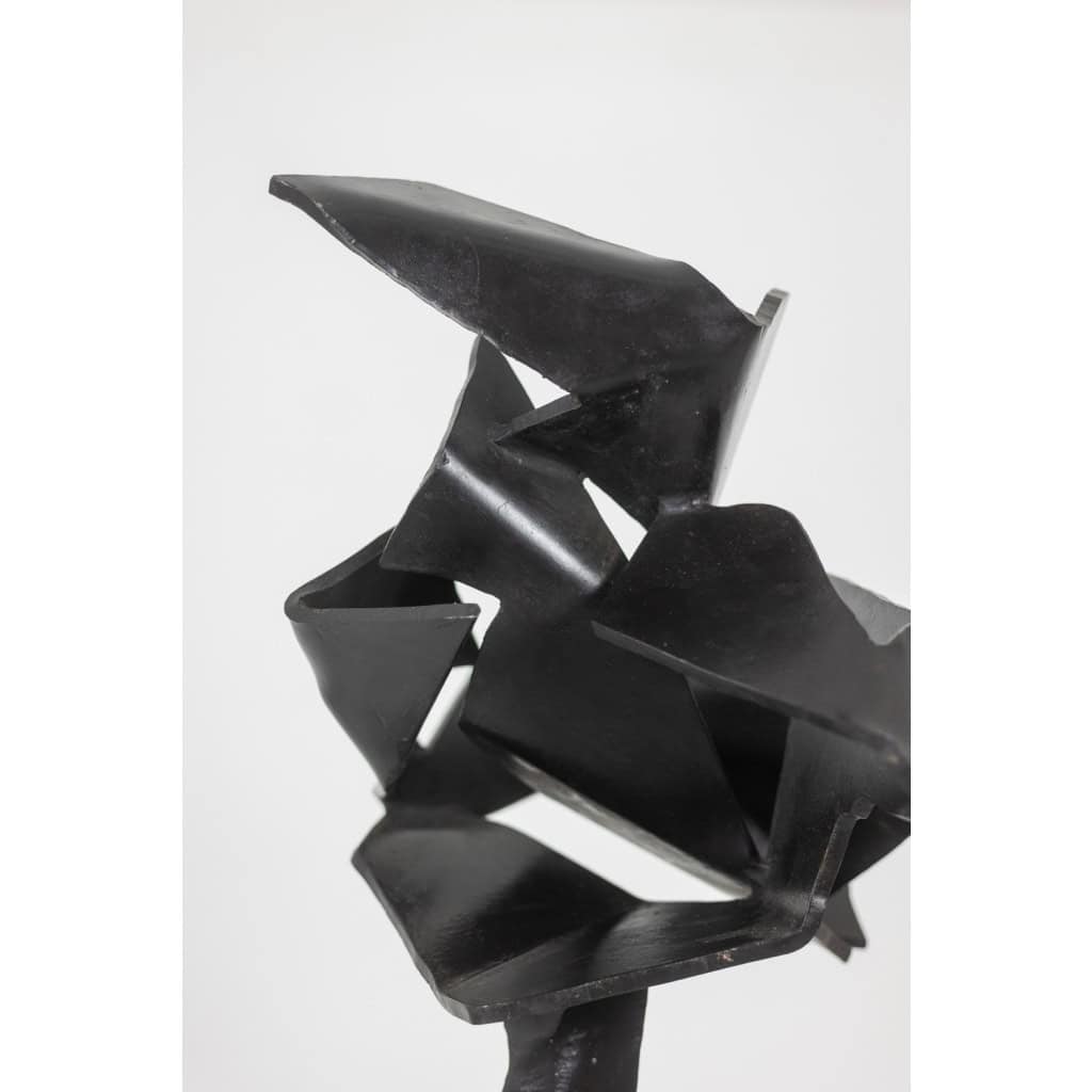 Jean Campa. Sculpture géométrique en métal poli. Années 1980. LS62141309P 8