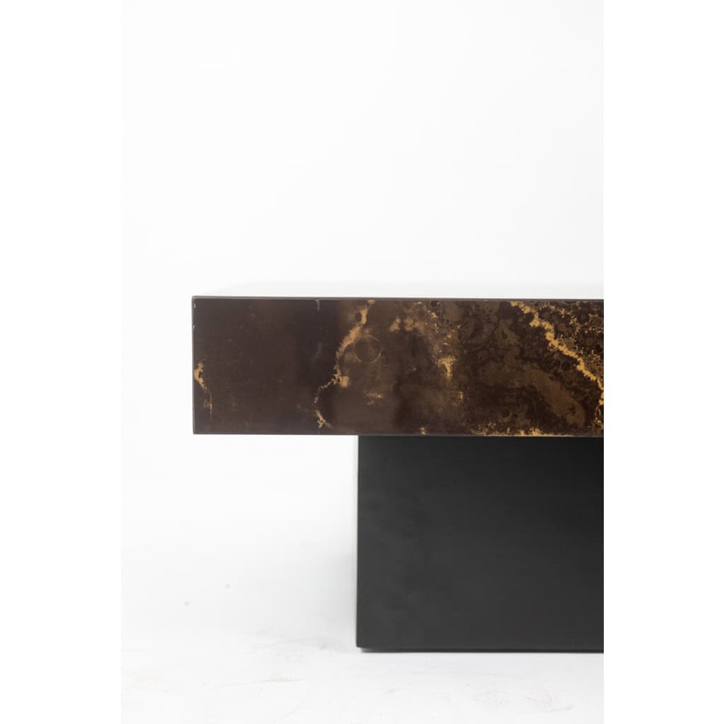 Coffee table forming a bar with sliding top. 1970s. LS6284459A 7